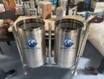 Commercial Dual Stainless Steel Perforated Dustbin with Stand