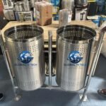 Commercial Dual Stainless Steel Perforated Dustbin with Stand